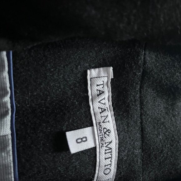 tavan mitto virgin wool black trench coat size 8 - Picture 8 of 9